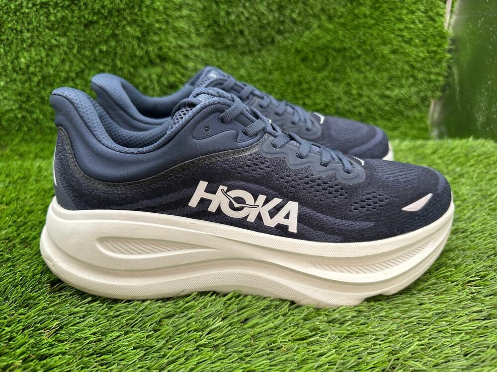 Hoka One One Bondi 9 1162013-VYN Athletic Sneaker Men's 9 Blue Knit Cushioned